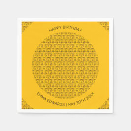 Grattis på födelsedagen Cute Coconut Träd silhuett Pappersservett