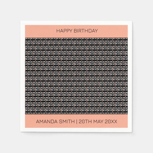 Grattis på födelsedagen, Cute Ethnic Afrika Mönste Pappersservett (Framsidan)