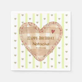 Grattis på födelsedagen Cute, giftigt hjärta mönst Pappersservett