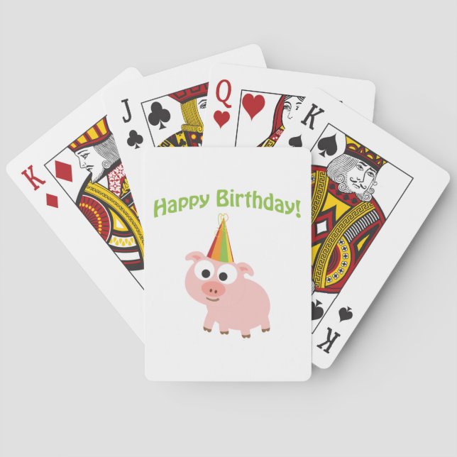 Grattis på födelsedagen! Cute Gris Casinokort (Baksidan)