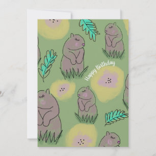 Grattis på födelsedagen Cute Groundhog Kort