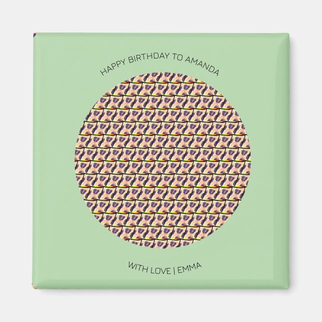 Grattis på födelsedagen, Cute Kenyan Leopard Mönst Magnet (Framsidan)