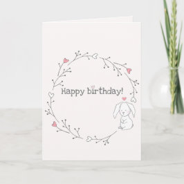 Grattis på födelsedagen! Cute Little Bunny Birthda Kort
