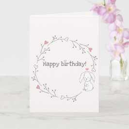 Grattis på födelsedagen! Cute Little Bunny Birthda Kort