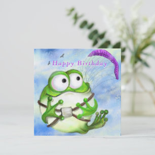Grattis på födelsedagen - Cute Lycklig Funny Frog