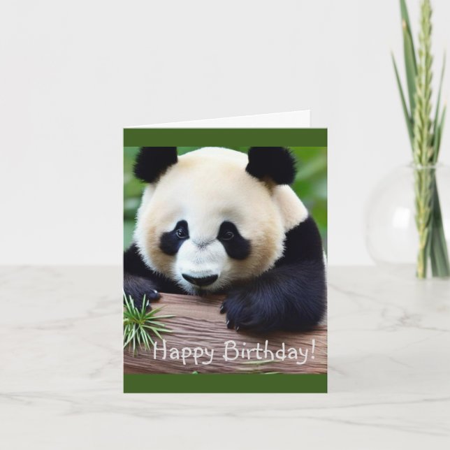 Grattis på födelsedagen Cute Panda Bear Kort (Framsida)