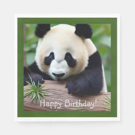 Grattis på födelsedagen Cute Panda Bear Pappersservett