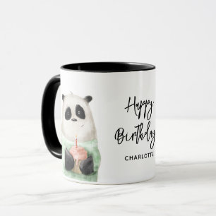 Grattis på födelsedagen Cute Panda Cake Personlig Mugg