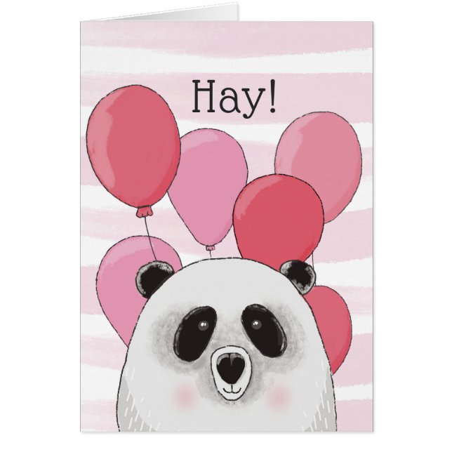 Grattis på födelsedagen. Cute panda. Djurkort för  Hälsningskort (Framsidan)