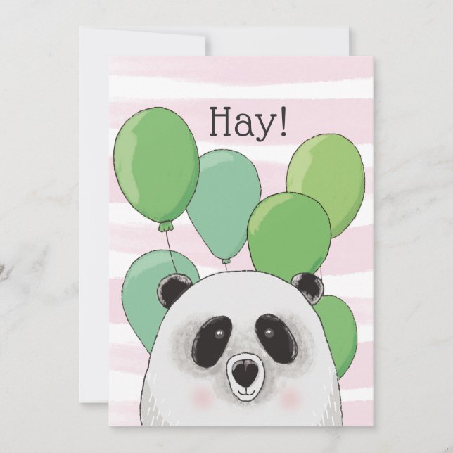 Grattis på födelsedagen. Cute panda. Djurkort för  Julkort (Framsida)