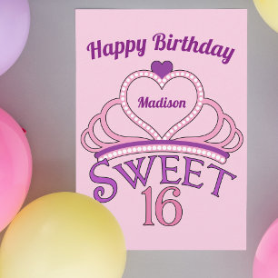 Grattis på födelsedagen Cute Personlig Sweet sixte Kort