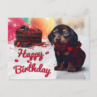 grattis på födelsedagen Cute Puppy med kummel Vykort
