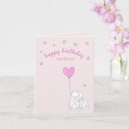 Grattis på födelsedagen! Cute Rabbits Girl Birthda Kort