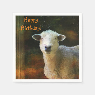 grattis på födelsedagen Cute Sheep Pappersservett