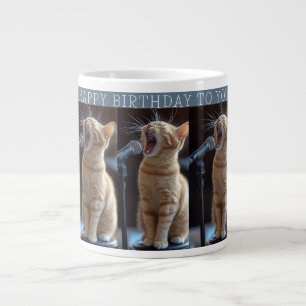 Grattis på födelsedagen Cute Singing Cats Jumbo Mugg