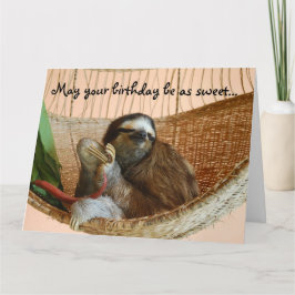 Grattis på födelsedagen Cute Sloth Kort