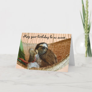 Grattis på födelsedagen Cute Sloth Kort