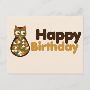 Grattis på födelsedagen Cute Uggla design Vykort