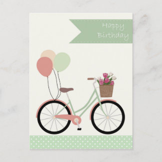 Grattis på födelsedagen cykel vykort