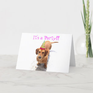 Grattis på födelsedagen Dachshund-hälsningskort Kort