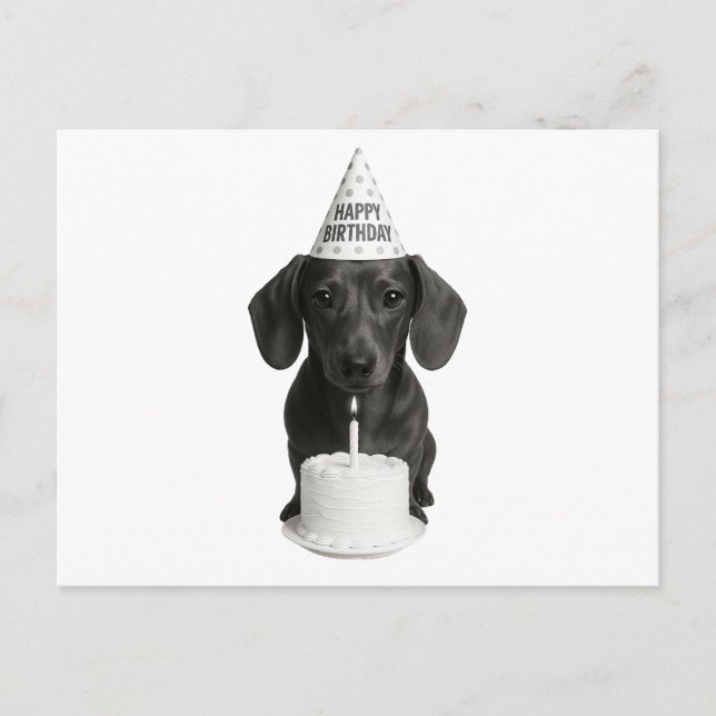 Grattis på födelsedagen Dachshund Helg Vykort (Framsida)