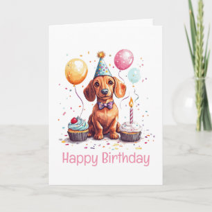 Grattis på födelsedagen Dachshund Hund Kort