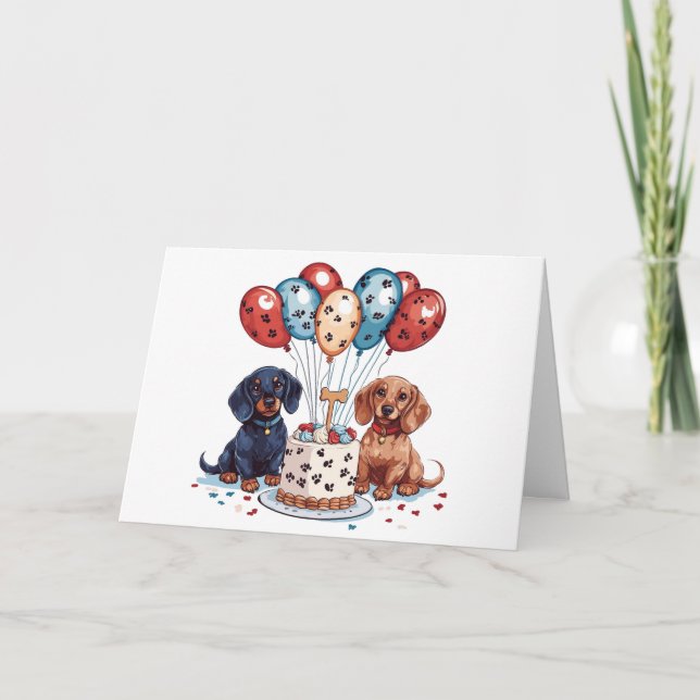 Grattis på födelsedagen Dachshund Hundar Kort (Framsida)