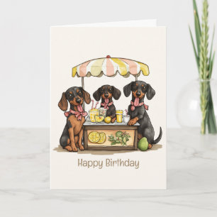Grattis på födelsedagen Dachshund Hundar Lemonade Kort