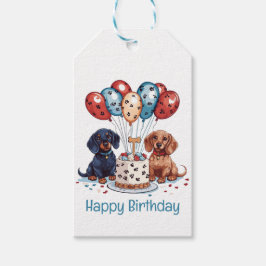 Grattis på födelsedagen Dachshund Hundar Presentetikett