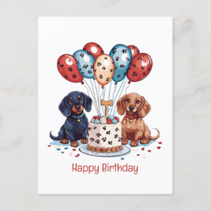 Grattis på födelsedagen Dachshund Hundar Vykort