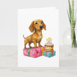 Grattis på födelsedagen dachshund valp hund pappa kort
