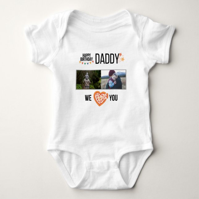 GRATTIS PÅ FÖDELSEDAGEN DADDY ANPASSNINGSBAR-FOTO  T SHIRT (Framsida)