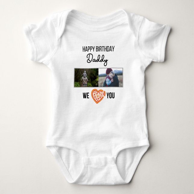 GRATTIS PÅ FÖDELSEDAGEN DADDY ANPASSNINGSBAR-FOTO  T SHIRT (Framsida)