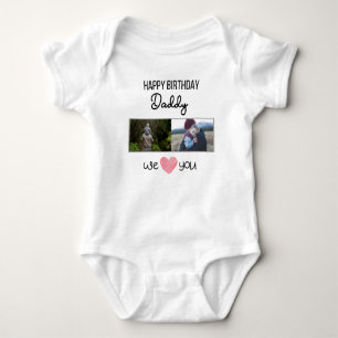 GRATTIS PÅ FÖDELSEDAGEN DADDY ANPASSNINGSBAR-FOTO T SHIRT