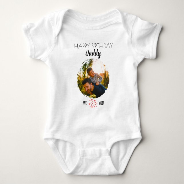 GRATTIS PÅ FÖDELSEDAGEN DADDY ANPASSNINGSBAR-FOTO  T SHIRT (Framsida)