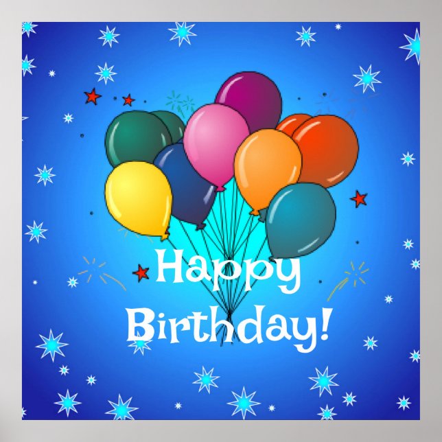 Grattis på födelsedagen...Dags att fira! Klassisk  Poster (Framsidan)