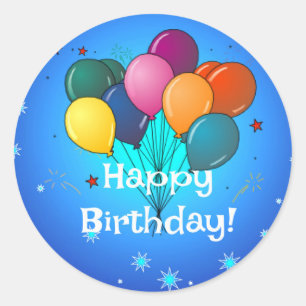 Grattis på födelsedagen...Dags att fira! Runt Klistermärke