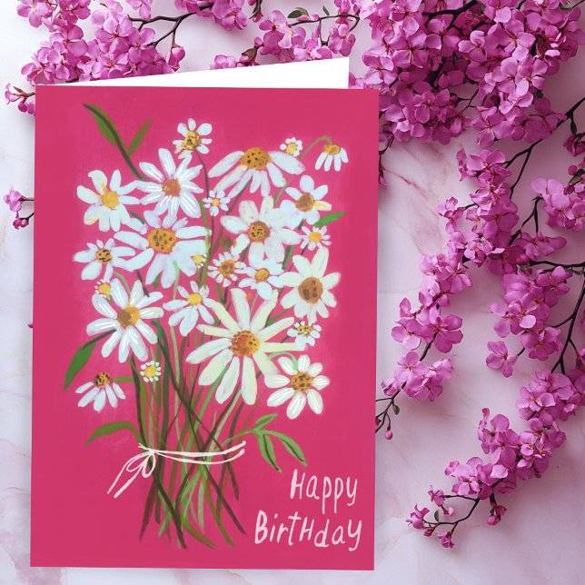 Grattis på födelsedagen Daisy Bouquet Anpassa den! Kort (Happy Birthday Daisy Bouquet Customize it! Card
)