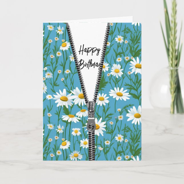 Grattis på födelsedagen Daisy med Zipper Kort (Framsida)