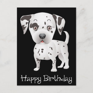 Grattis på födelsedagen Dalmatian Puppy Hund Black Vykort