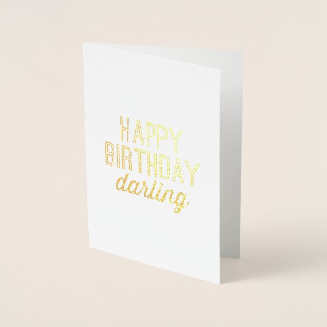 Grattis på födelsedagen Darling Folierat Kort (Framsida)