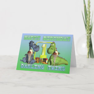 Grattis på födelsedagen Darling Twillingar, söta d Kort