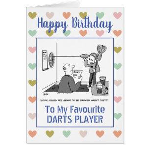 grattis på födelsedagen Darts Player Hälsningskort