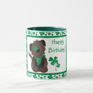 Grattis på födelsedagen Day Hund Shamrock Grönt Mugg