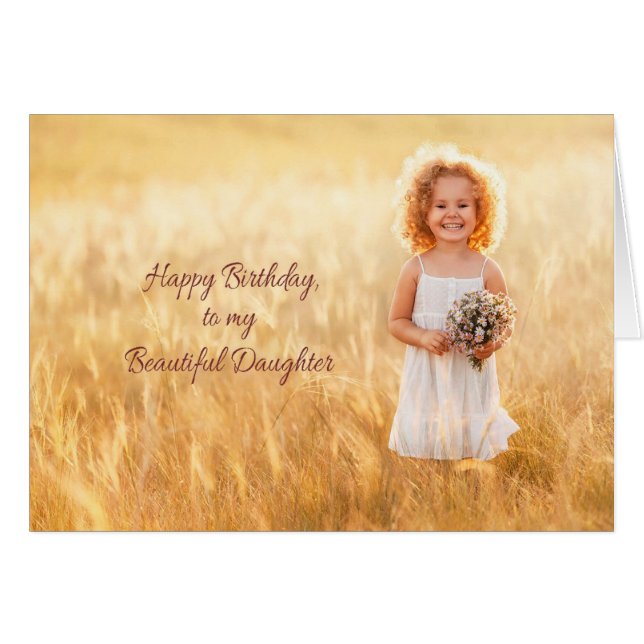 Grattis på födelsedagen DDotter Hälsningskort (Framsidan Horizontal)