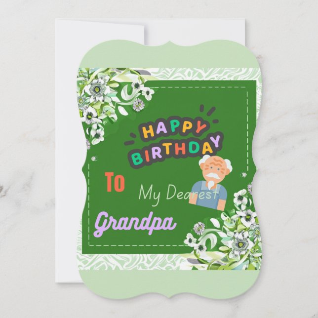 "Grattis på födelsedagen Dearest Grandpa" Kort (Framsida)