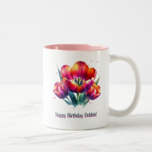 Grattis på födelsedagen Debbie Två-Tonad Mugg