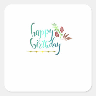 Grattis på födelsedagen dekal fyrkantigt klistermärke