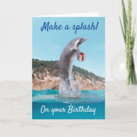 Grattis på födelsedagen Delfin Gör en Platsch