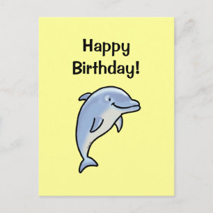 Grattis på födelsedagen! (delfin) vykort